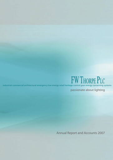 Thumbnail FW Thorpe Plc Annual Report 2007