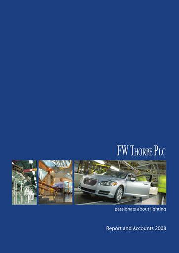 Thumbnail FW Thorpe Plc Annual Report 2008