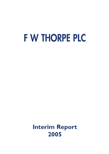Miniature FW Thorpe Plc Rapport semestriel 2005-h1