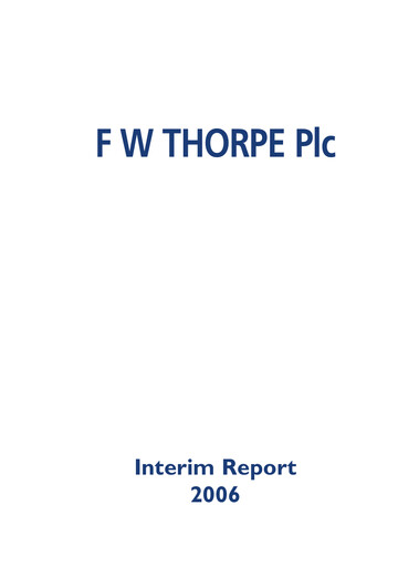 Miniature FW Thorpe Plc Rapport semestriel 2006-h1