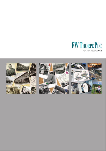 Miniature FW Thorpe Plc Rapport semestriel 2012-h1
