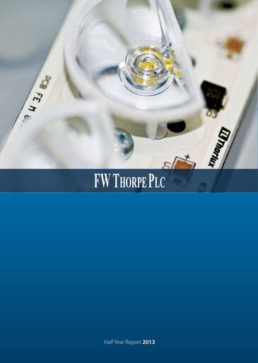 Miniature FW Thorpe Plc Rapport semestriel 2013-h1