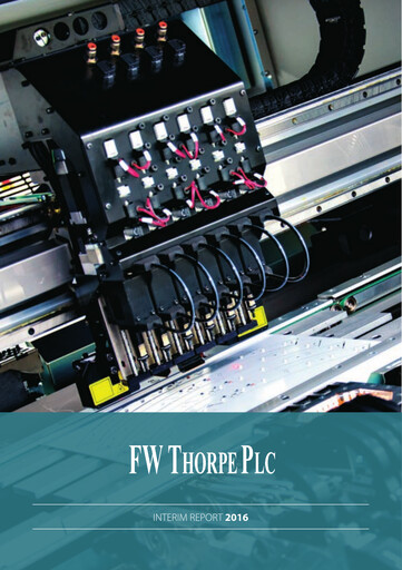 Miniature FW Thorpe Plc Rapport semestriel 2016-h1