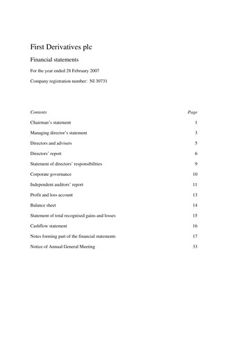 Vorschaubild FD Technologies Jahresbericht 2007