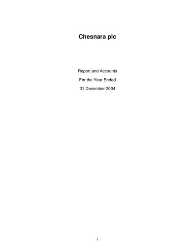 Thumbnail Chesnara plc Financial Report 2004