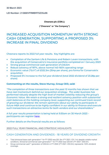 Thumbnail Chesnara plc Financial Report 2022
