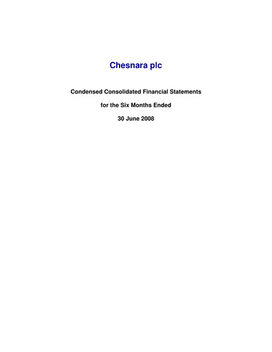 Thumbnail Chesnara plc Half-year Report 2008-h1