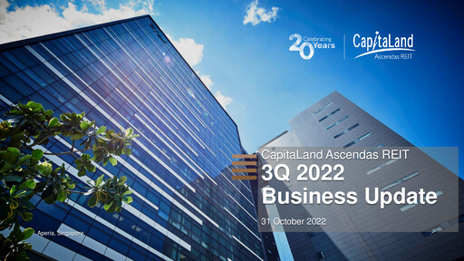 Miniature Ascendas Reit Rapport trimestriel 2022-q3