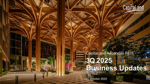 Miniature Ascendas Reit Rapport trimestriel 2025-q3