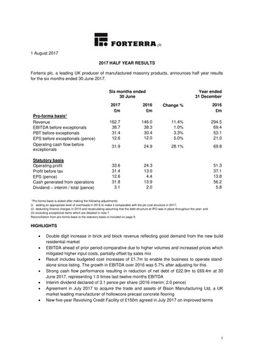 Thumbnail Forterra plc Half-year Report 2017-h1