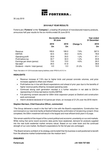 Thumbnail Forterra plc Half-year Report 2019-h1