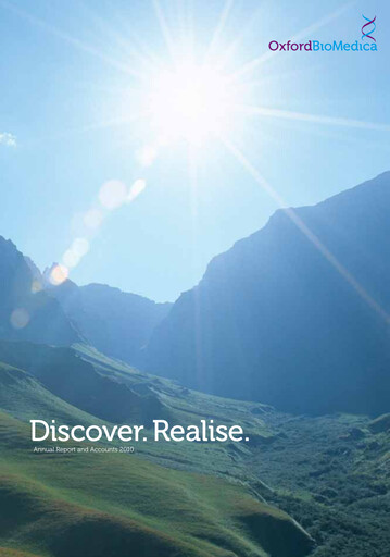 Thumbnail Oxford Biomedica Annual Report 2010