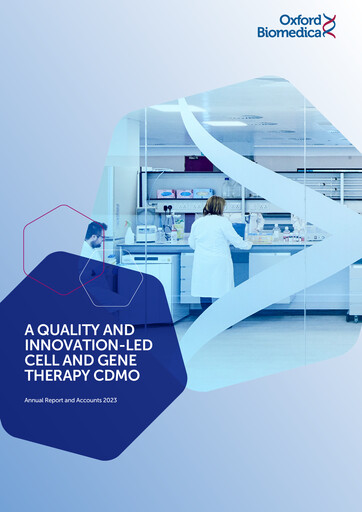 Thumbnail Oxford Biomedica Annual Report 2023