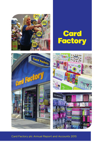 Thumbnail Card Factory plc Annual Report 2015