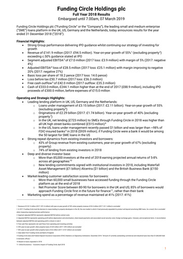 Thumbnail Funding Circle Financial Report 2018