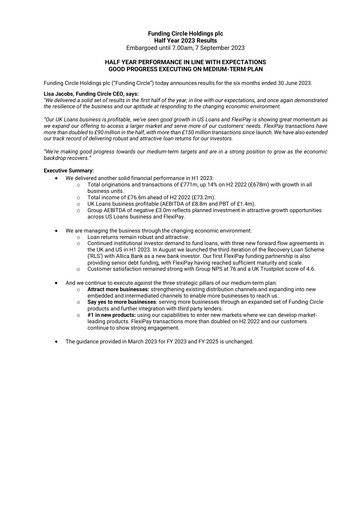 Thumbnail Funding Circle Half-year Report 2023-h1