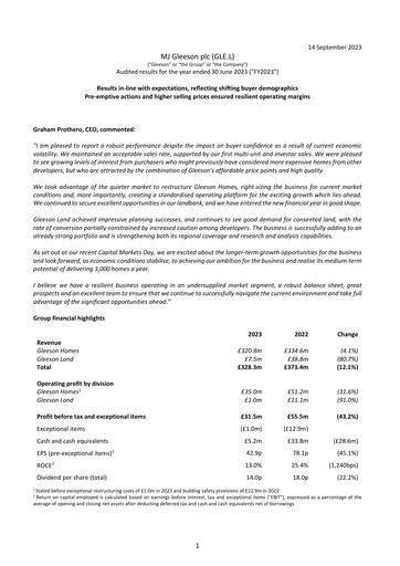 Vorschaubild MJ Gleeson plc Finanzbericht 2023