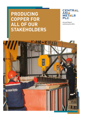 Thumbnail Central Asia Metals Annual Report 2016