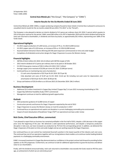 Thumbnail Central Asia Metals Half-year Report 2015-h1
