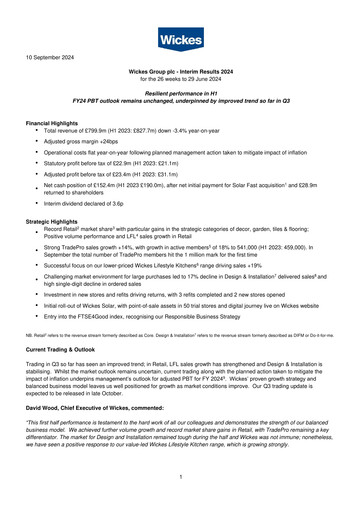 Miniature Wickes Group Rapport semestriel 2024