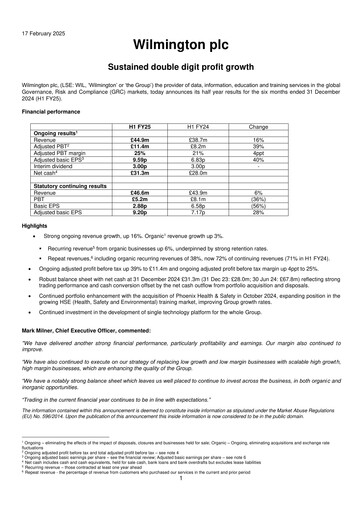 Thumbnail Wilmington plc Half-year Report 2025-h1