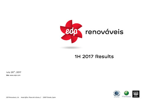Miniature EDP Renováveis Rapport semestriel 2017-h1