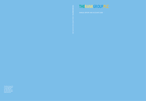 Thumbnail The Rank Group Annual Report 2000