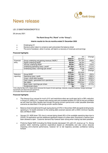 Vorschaubild The Rank Group Halbjahresbericht 2020-h1