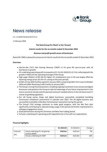 Vorschaubild The Rank Group Halbjahresbericht 2023-h1