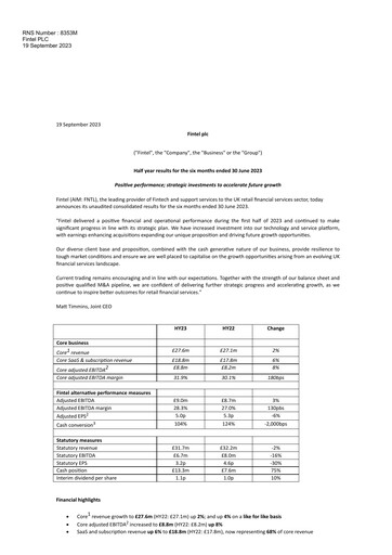 Thumbnail Fintel Plc Half-year Report 2023-h1