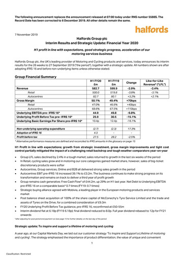 Thumbnail Halfords Group Half-year Report 2020-h1