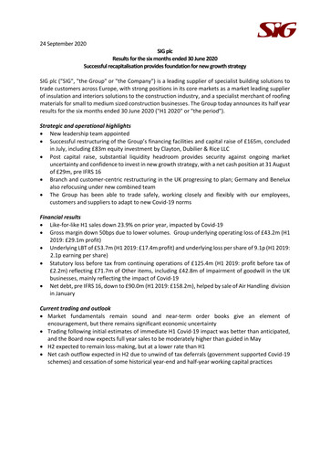 Vorschaubild SIG plc Halbjahresbericht 2020-h1