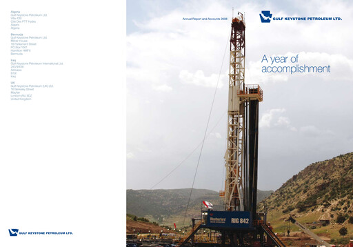 Thumbnail Gulf Keystone Petroleum Annual Report 2008
