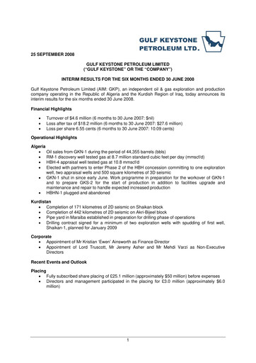 Thumbnail Gulf Keystone Petroleum Half-year Report 2008-h1