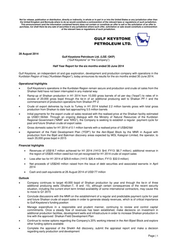 Thumbnail Gulf Keystone Petroleum Half-year Report 2014-h1
