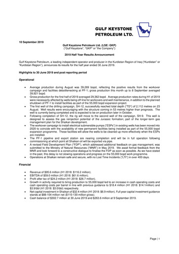 Thumbnail Gulf Keystone Petroleum Half-year Report 2019-h1