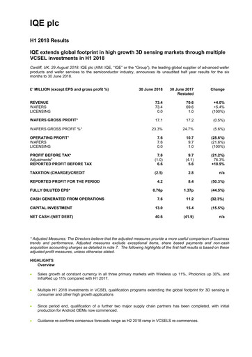 Thumbnail IQE plc Half-year Report 2018-h1