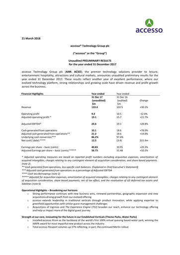 Thumbnail accesso Technology Group Financial Report 2017