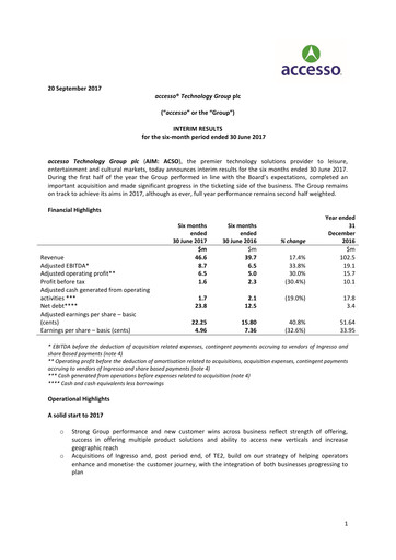 Thumbnail accesso Technology Group Half-year Report 2017-h1