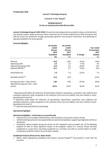Thumbnail accesso Technology Group Half-year Report 2018-h1