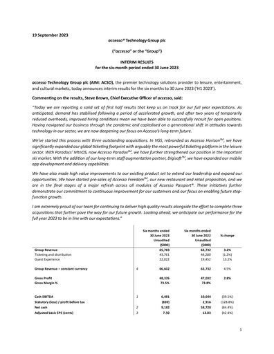 Thumbnail accesso Technology Group Half-year Report 2023-h1