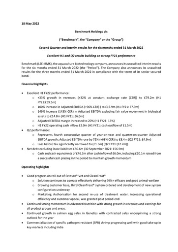 Thumbnail Benchmark Holdings Half-year Report 2022-h1