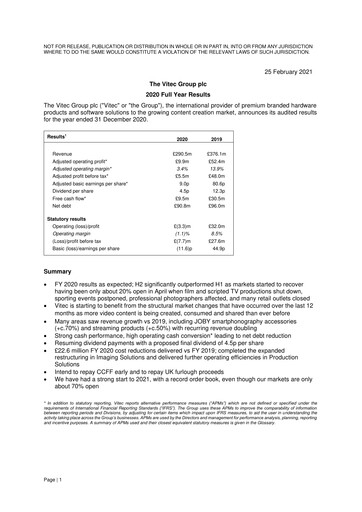 Thumbnail Videndum Plc Financial Report 2020