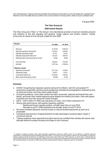 Thumbnail Videndum Plc Half-year Report 2020-h1