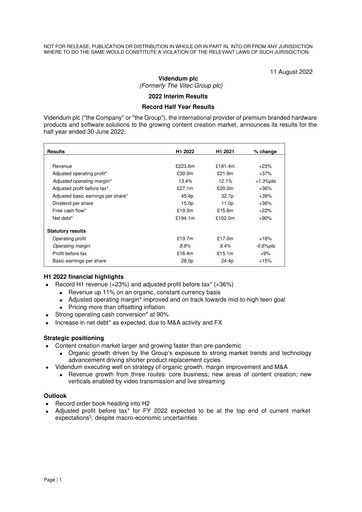 Thumbnail Videndum Plc Half-year Report 2022-h1