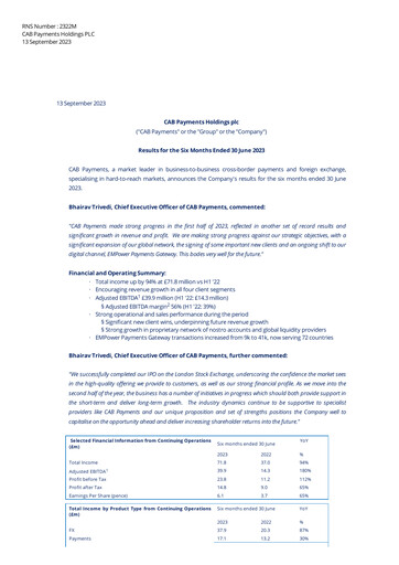 Miniature CAB Payments Rapport semestriel 2023-h1