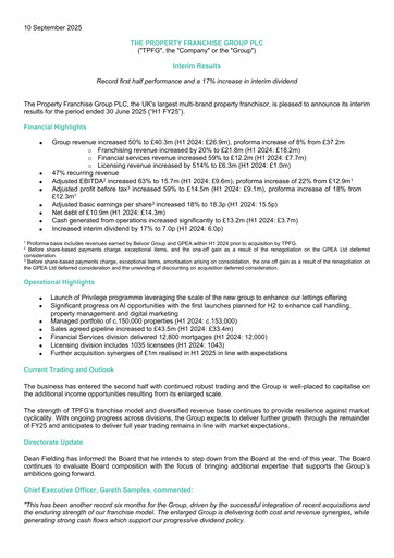 Thumbnail The Property Franchise Group Half-year Report 2025-h1