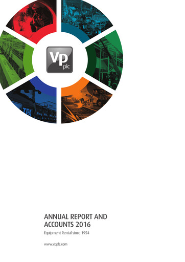 Thumbnail Vp plc Annual Report 2016