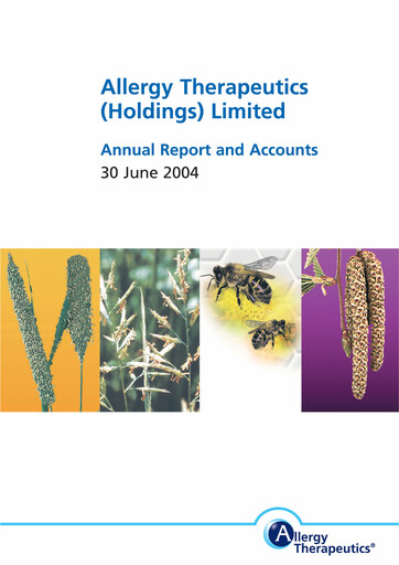 Thumbnail Allergy Therapeutics Annual Report 2004