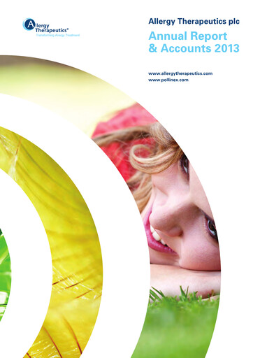 Thumbnail Allergy Therapeutics Annual Report 2013